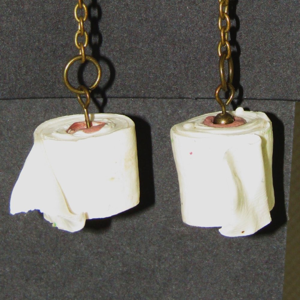 Toilet paper earrings